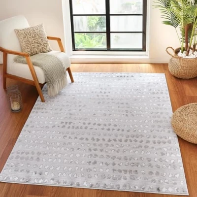 Afbeelding van SURYA Vloerkleed Woonkamer, Slaapkamer Scandinavisch Tapijt met Stippen VALKIRIA Beige/Wit 120x170 cm