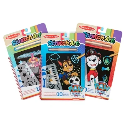 Afbeelding van Melissa &amp; Doug PAW Patrol Scratch Art 3 pack Chase, Skye, Marshall Color Reveal Travel Activity Pads