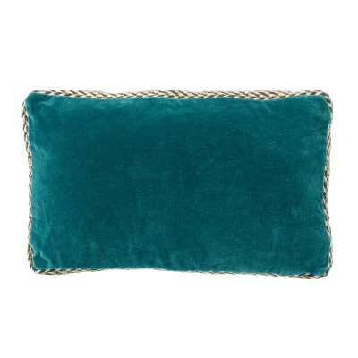 Afbeelding van Dutch Decor MANOE Sierkussen 30x50 cm effen kleur met rand van jute Deep Lake blauw