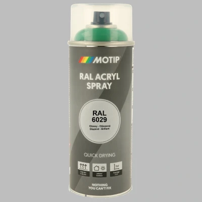 Afbeelding van Motip industrial acryllak hoogglans RAL 6029 munt groen 400 ml.