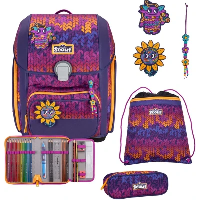 Afbeelding van Scout Schooltas Superflash Genius Set 4 delig Fantasy Paars