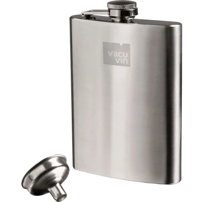 Afbeelding van Vacu Vin Heupfles met trechter RVS Zilver