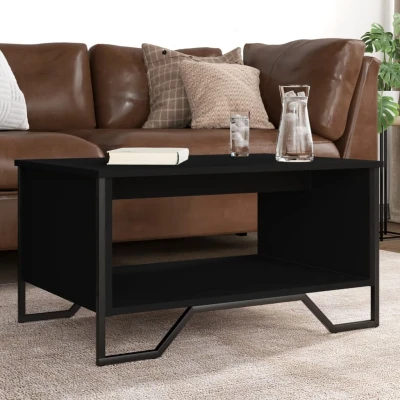 Afbeelding van Salontafel 75x51x40 cm bewerkt hout zwart