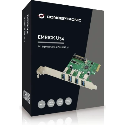 Afbeelding van Conceptronic EMRICK U34, 4 Port USB 3.0 PCI Express Karte kaart PCIe