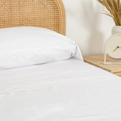 Afbeelding van TRAMAS+ Beddengoed voor tweepersoonsbed, 160 x 200 cm, 100% katoen, beddengoed, lakens en 2 kussenslopen, Oeko Tex Standard 100, wit