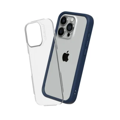 Afbeelding van RHINOSHIELD Hoesje compatibel met [iPhone 15 Pro] Mod NX personaliseerbare dunne bescherming schokabsorberende technologie [BPA vrij] marineblauw