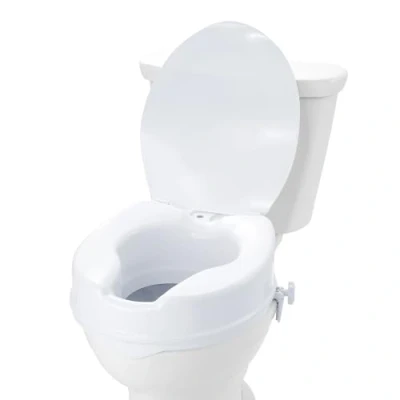 Afbeelding van VEVOR Verhoogde toiletbril, hoogte 10 cm, draagvermogen van 136 kg, universele toiletbrilverhoger, vergrendeling met schroefstang, voor ouderen, patiënten