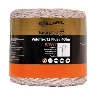 Afbeelding van Gallagher Schrikdraad Vidoflex 12 TurboLine Plus wit 400m, Geschikt voor Veehouderij