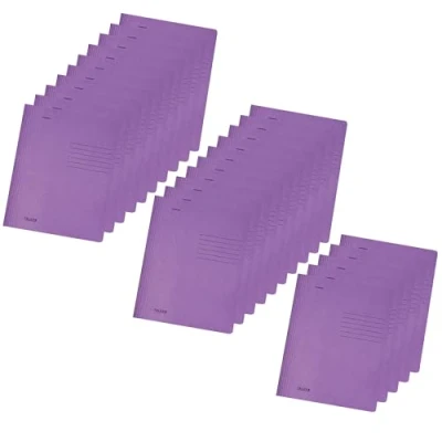 Afbeelding van Origineel Falken 25 stuks intensief gekleurde losbladige map. Made in Germany. Gemaakt van gerecycled karton voor DIN A4 commercieel en officieel nieten Pastelkleurige paarse nietmachine.