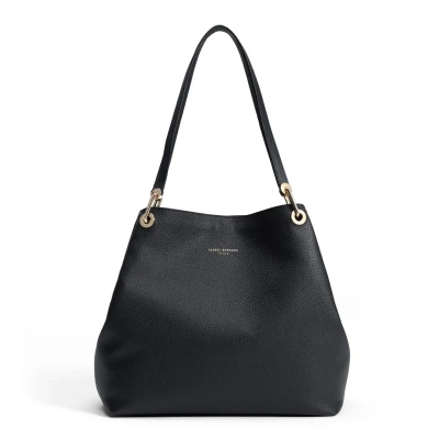 Image de Isabel Bernard Femme Forte Annabelle sac d&#039;épaule en cuir de veau noir pour dames