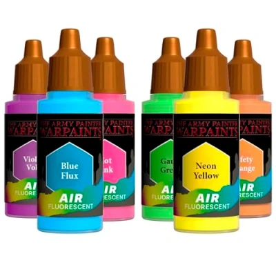 Afbeelding van The Army Painter, Air Triads Fluorescerend Airbrush kant en klare verf met 6 x 18 ml voorverdunde acrylverf voor D&amp;D Warhammer figuren