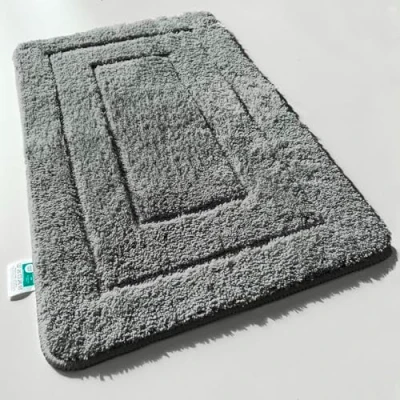 Afbeelding van Atlantis Extra zachte en sneldrogende badmat met antislip achterkant (50 x 80 cm, donkergrijs)