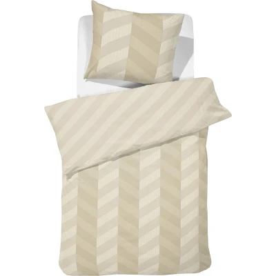 Afbeelding van Damai dekbedovertrek Atomy Satijn 140x200/220 cm Soft Beige + 1 kussensloop 60x70