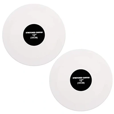 Afbeelding van Belle Vous 2 Pak Cirkelvormige Blanke Schildersdoeken 30cm Grote Ronde Voorgerekte Canvas Panelen Geschikt Voor Acryl en Olie Verf, Maar ook Schets Tekenen