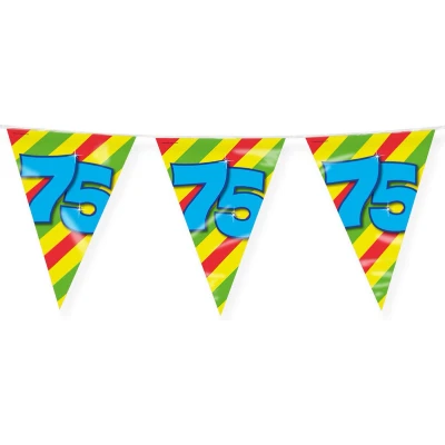 Afbeelding van Vlaggenlijn slinger 75 jaar party 10 meter