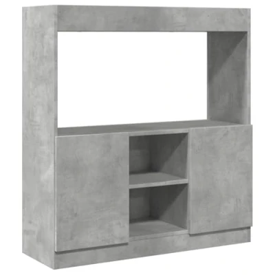 Image de vidaXL Buffet haut gris béton 92x33x100 cm bois d&#039;ingénierie855127