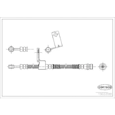 Afbeelding van CORTECO 19033581 Remslang Vooras rechts 490 HYUNDAI: Getz