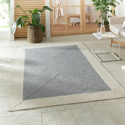 Afbeelding van Buitenkleed Rand Trenzado Grijs/crème 80x150 Cm