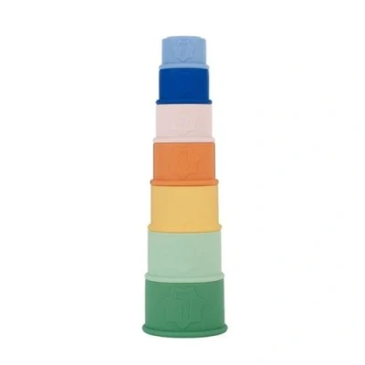 Image de Lot de 7 Tasses empilables numérotées Jouets bain en silicone souple