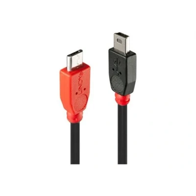 Image de LINDY 31718 Câble USB Micro B / Mini OTG, 1m