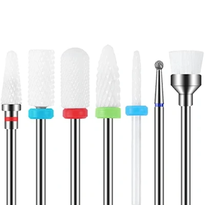 Afbeelding van MAQUITA 7 stuks keramische nagelboorset professionele verwijdering gel acryl nagelriemverwijderaar carbide diamant nagelboor gereedschap voor manicure pedicure thuis