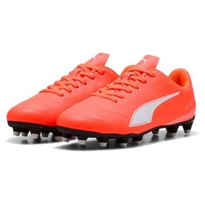 Afbeelding van PUMA Vitoria II Fg/Ag Jr Voetbalschoenen voor kinderen, uniseks, helder rood wit, 4 UK