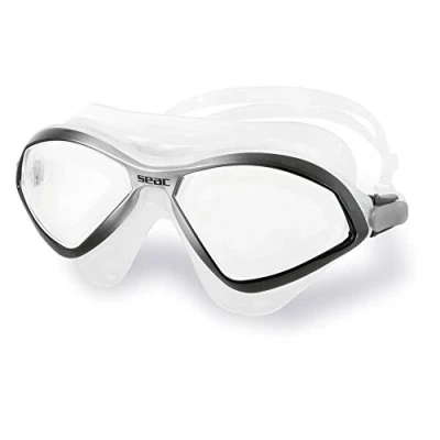 Afbeelding van SEAC Diablo, Nuoto masker, anti condens, siliconen, voor zwembad en open water, uniseks, volwassenen, zwart/LT, standaard