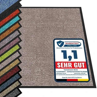 Afbeelding van etm® Schoonloopmat Voetmat in vele maten Deurmat voetveger voor binnen en buiten (beige/rosé, 60x90 cm)