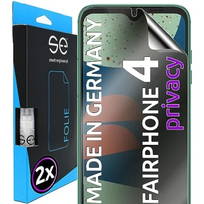 Afbeelding van S.E Set van 2 privacyfolies voor Fairphone 4 Privacyfolie In Duitsland Anti peep Stof en luchtbelvrij