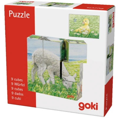 Afbeelding van Goki Houten Blokpuzzel Boerderij