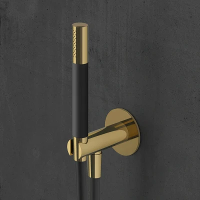 Afbeelding van HotBath Cobber 70 wanduitlaat 501 Geborsteld Koper PVD CB7501BCP
