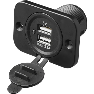 Afbeelding van Pro Plus USB Inbouwdoos Tweevoudig 2100mA 12 Volt en 24 Ø 29 mm blister