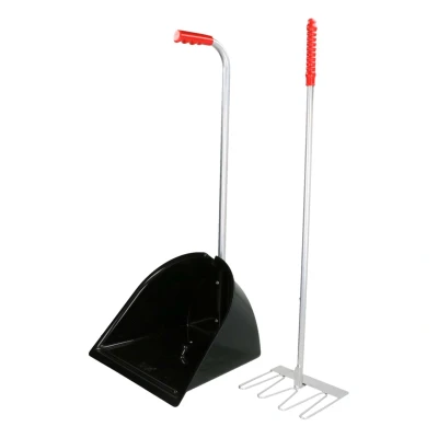 Afbeelding van Kerbl Mestboy Compleet Met Hark Zwart 75cm