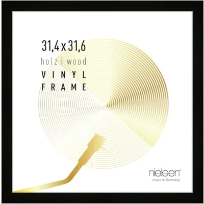 Afbeelding van vinyl LP platen wissellijst frame lijst voor inlijsten elpee hout
