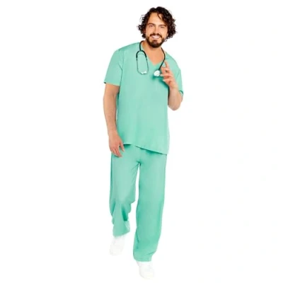 Afbeelding van Amscan 9919039 dokter scrubs kostuum en broek unisex volwassenen maat: M/L