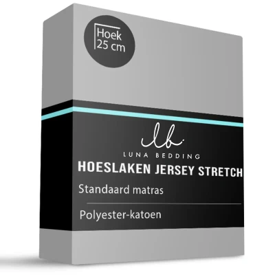 Afbeelding van Hoeslaken Jersey 80/90x200 cm Licht Grijs Keuze Uit Meerdere Kleuren Luna Bedding Geschikt Voor Matrassen Tot 25 Hoog Ga naar