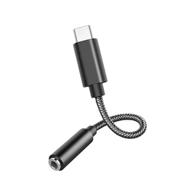 Afbeelding van DLH USB C TO AUDIO JACK ADAPTER CABLE 3.5 mm 13CM 3,5 Zwart
