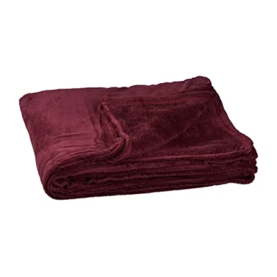 Afbeelding van relaxdays fleece deken Bordeaux Rood plaid kleed polyester verschillende kleuren