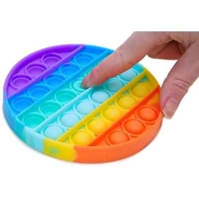 Afbeelding van Toyland® Push Bubble Pop &#039;Pop It&#039; Sensory Fidget Toy veel keuze (ronde regenboog)