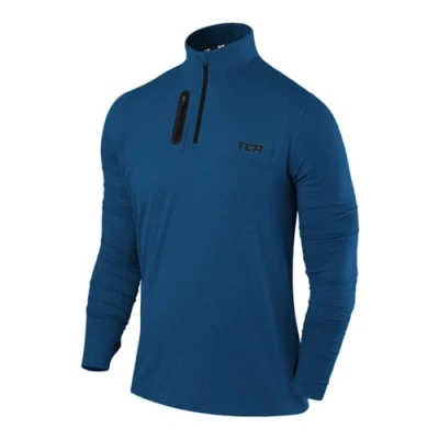 Afbeelding van TCA Fusion Pro QuickDry hardloopshirt met lange mouwen voor heren ritssluiting tot halverwege de borst