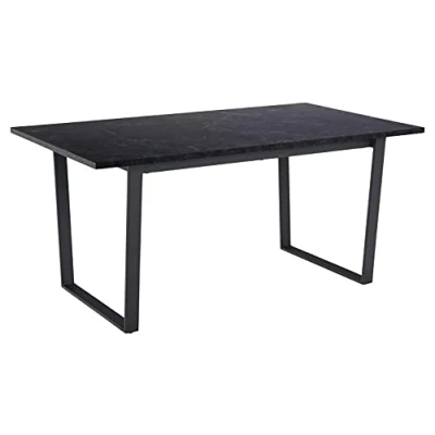 Afbeelding van Eettafel Amanda 160x90 marmer/zwart
