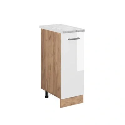 Afbeelding van Vicco Apotheekkast R Line, Wit Hoogglans/Antraciet, 30 cm WB Marmer