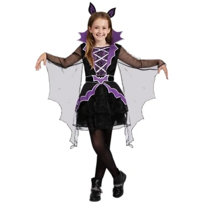 Afbeelding van Halloween Miss Batiness kinderkostuum