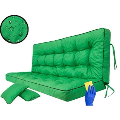 Afbeelding van Bankkussen, tuinbankkussen, schommelkussen, vloerkussen voor tuinbank, binnen en buiten, 150 cm, groen