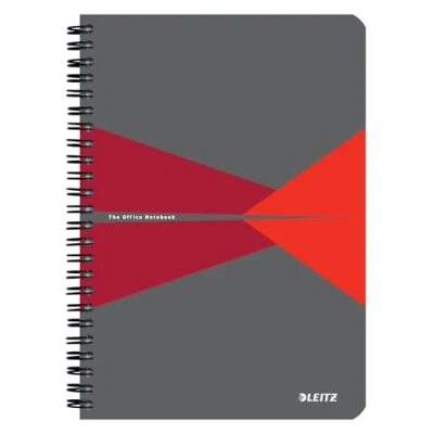 Afbeelding van Leitz Office Notitieboek A5 Gelijnd met PP Omslag 80 Grams Papier Rood
