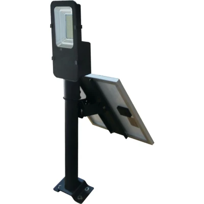Afbeelding van V TAC VT ST200 Straatlantaarns op zonne energie 50W Zwart IP65 4000 Lumen 6000K