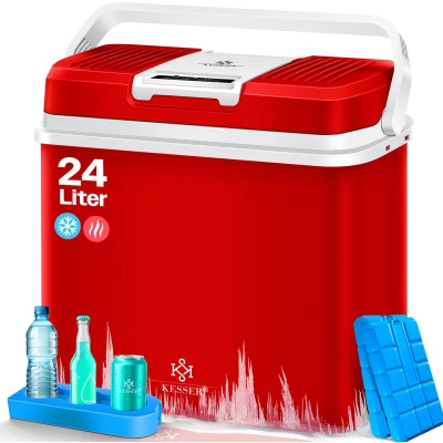 Afbeelding van KESSER® Thermo Elektrische Koelbox 24L Koelt &amp; Verwarmt elektrisch 12V en 230V voor Auto Camping Antraciet