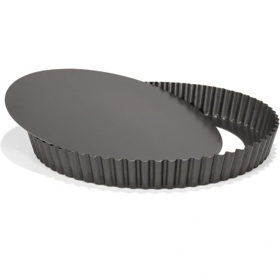 Afbeelding van Ronde taart/quiche bakvorm zwart 28 cm