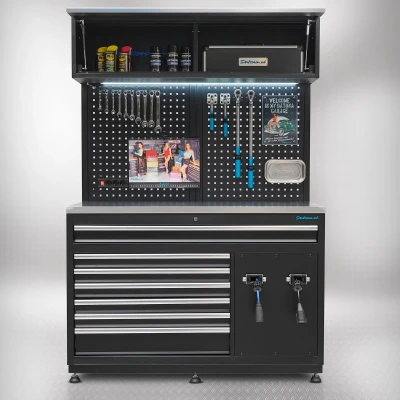 Afbeelding van Premium werkplaatsinrichting RVS met extra brede kast 136 centimeter