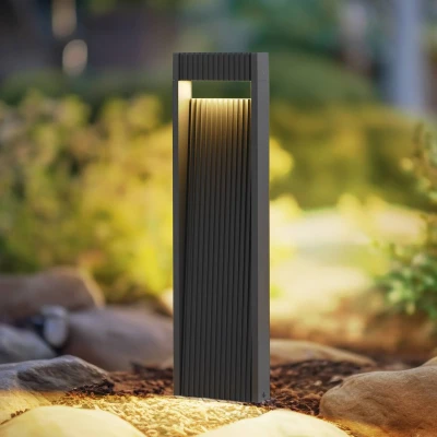 Afbeelding van Lucande LED tuinpadverlichting Tavion, antraciet, aluminium, hoogte 60cm